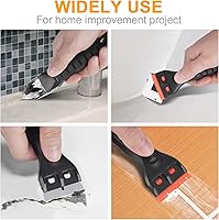 Vista 6 de Kit de herramientas de calafateo de silicona 3 en 1: removedor de sellador de lechada Herramientas de raspador de acabado - Fácil eliminación