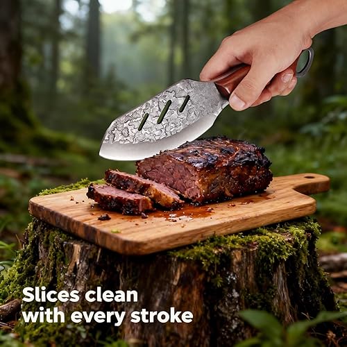 Miniatura 2 de KOFERY Cuchillo de carnicero japonés hecho a mano, cuchillo de pescado con funda para cocina, camping y barbacoa, gran idea de regalo