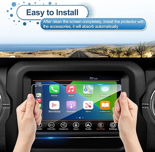 Miniatura 7 de Coleya Protector de pantalla Wrangler 2018-2022 2023 para Jeep Wrangler de 7 pulgadas, vidrio templado J eep Wrangler JL 2023 2022 2023 J eep