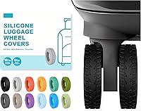 Kozuri 10-Pack Silicone Luggage Wheel Covers for 2-2.4" Spinner Wheels - Anti-Slip, Wear-Resistant, Noise-Reducing Protectors, Black