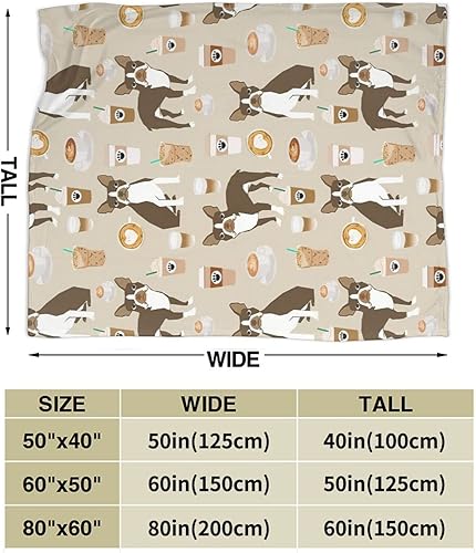 Miniatura 2 de Manta de franela suave y cálida para perro Boston Terrier marrón, ligera y mullida para todas las estaciones, sofá de camasofásilla, 60 x 50