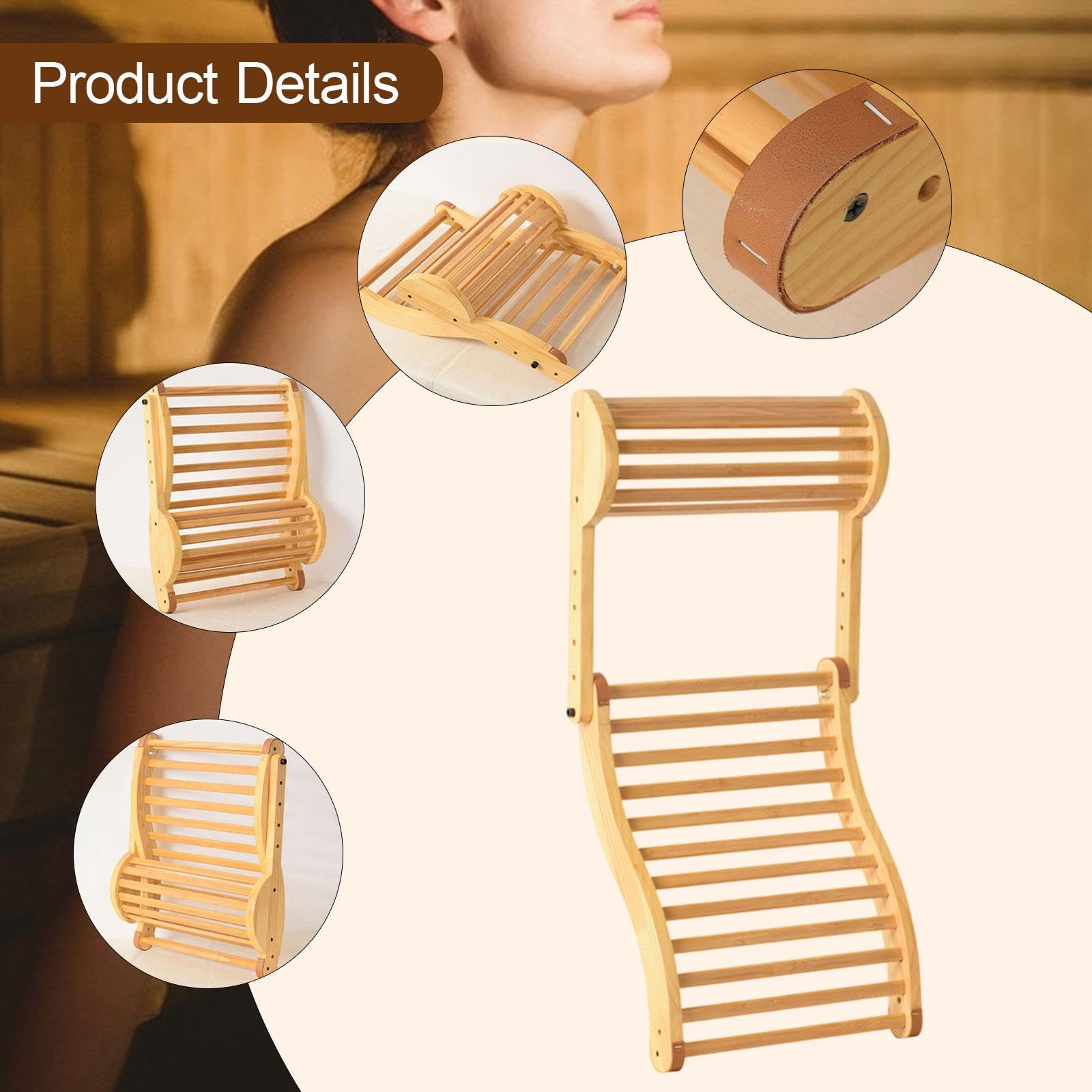 Sauna Rückenlehne, Sauna Kopfstütze, Nackenstütze, Gebogen, Bequemes Zubehör