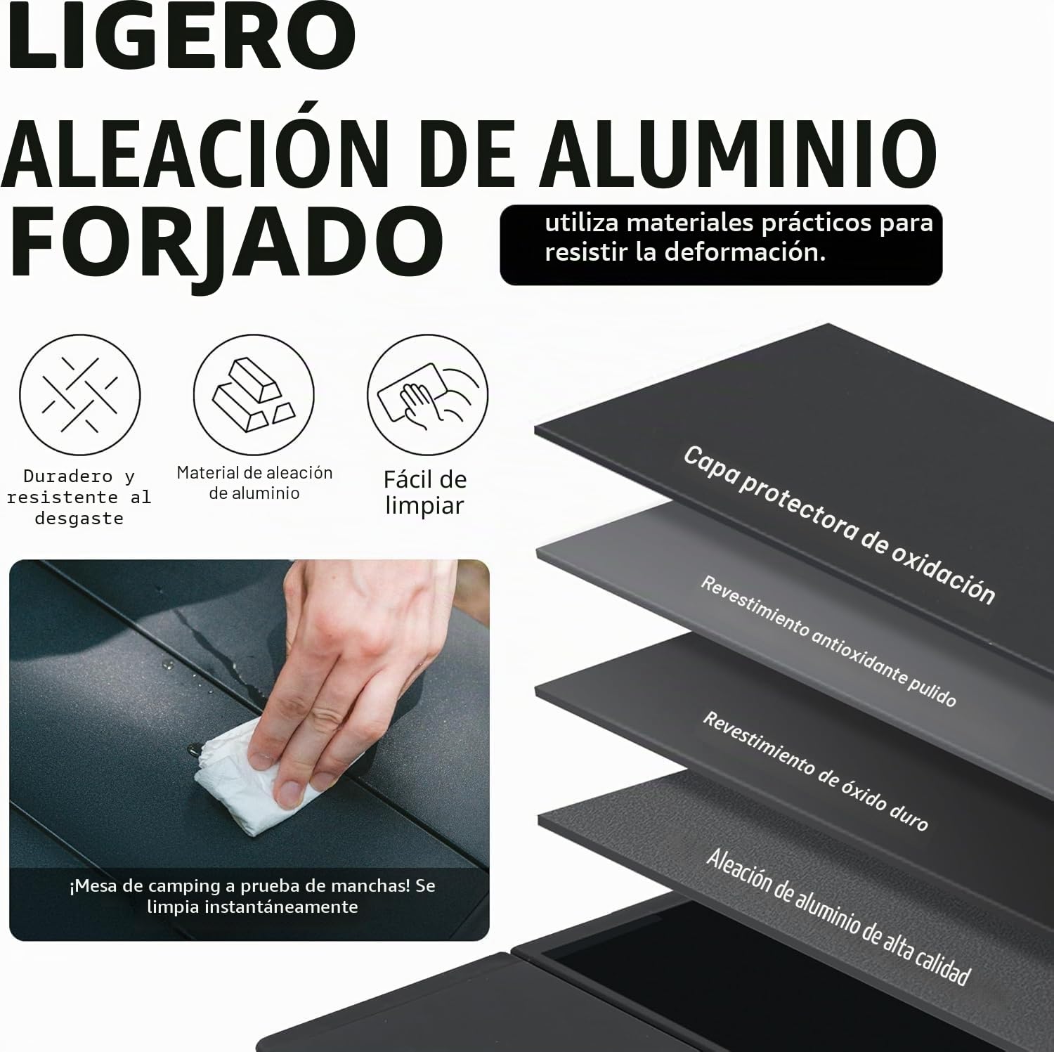 Naturehike Mesa de camping plegable de aluminio, plegable, ligera, para picnic, fiesta, jardín, senderismo, viajes, con bolsa de transporte