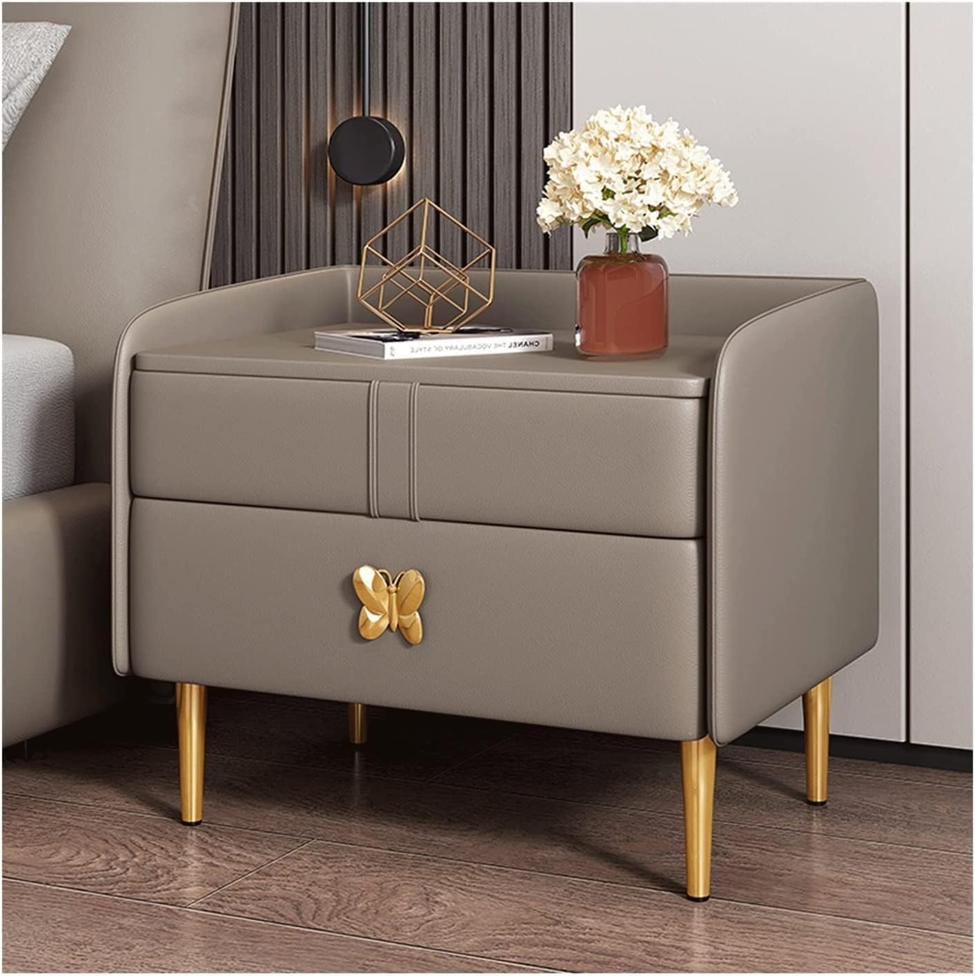 Table de chevet en bois JATIBOSH grand tiroir pour ranger les livres de nuit