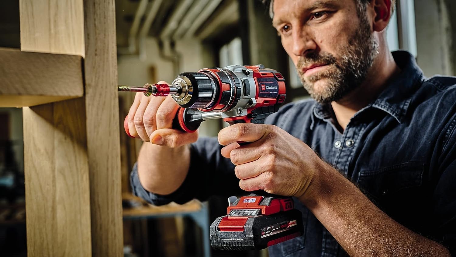 Einhell Professional Akkuschrauber TP-CD 18 Li-i BL Kit Power X-Change (18 V, Schlagfunktion, Brushless, 60 Nm, 2 Gang, LED Licht, Koffer, inkl. 2x 2,0 Ah Akku + Ladegerät)