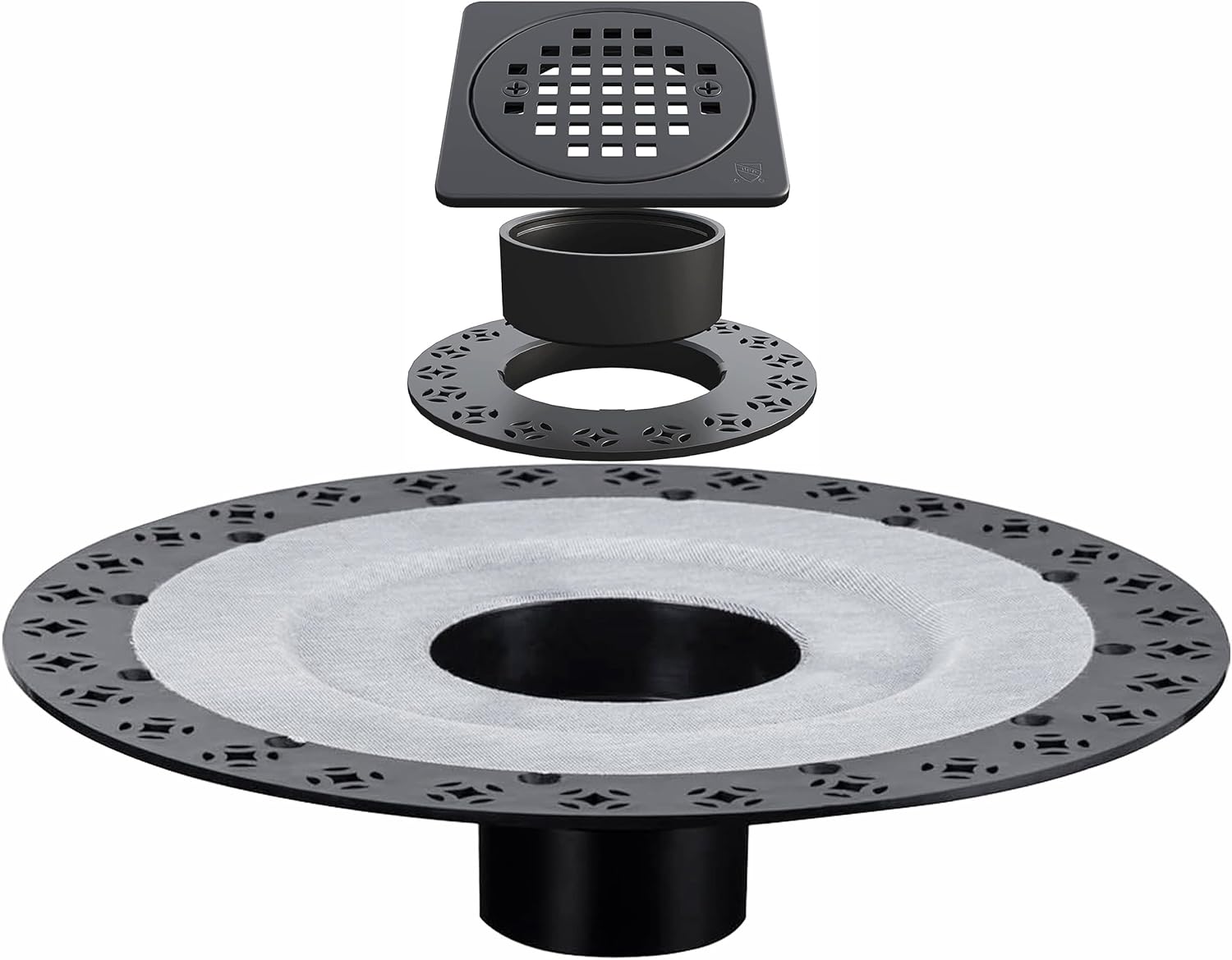 Shower Floor Drain Flange Kit Compatible with Schluter Systems kerdi Shower Drain Vertical 2