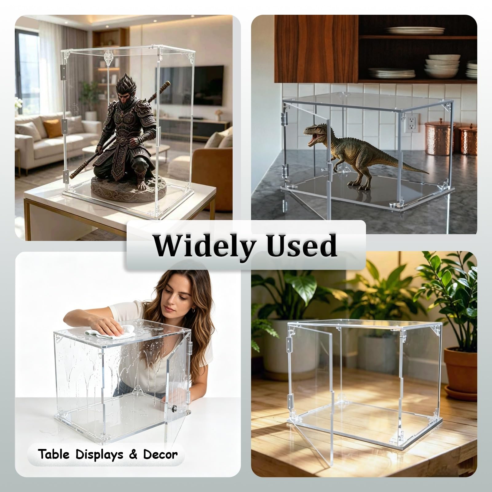 UrbanUp Urna Metacrilato Vitrina Acrílica de Pie con Tapa, Organizador Grande de 10, 15, 20, 25, 30, 35, 40, 50, 60 cm de Altura, Ideal Guardar Maquetas, Trofeos y Adornos(15x25xH25cm/6x10x10)