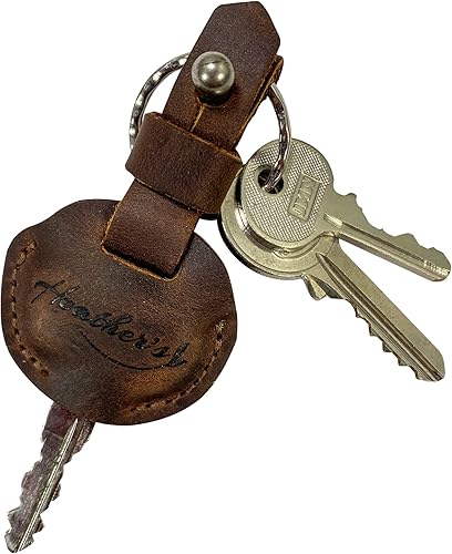 Miniatura 5 de Heather's, Funda para llave hecha a mano de cuero de grano completo - Llavero titular, cubierta vintage, accesorios con estilo Bourbon Brown,