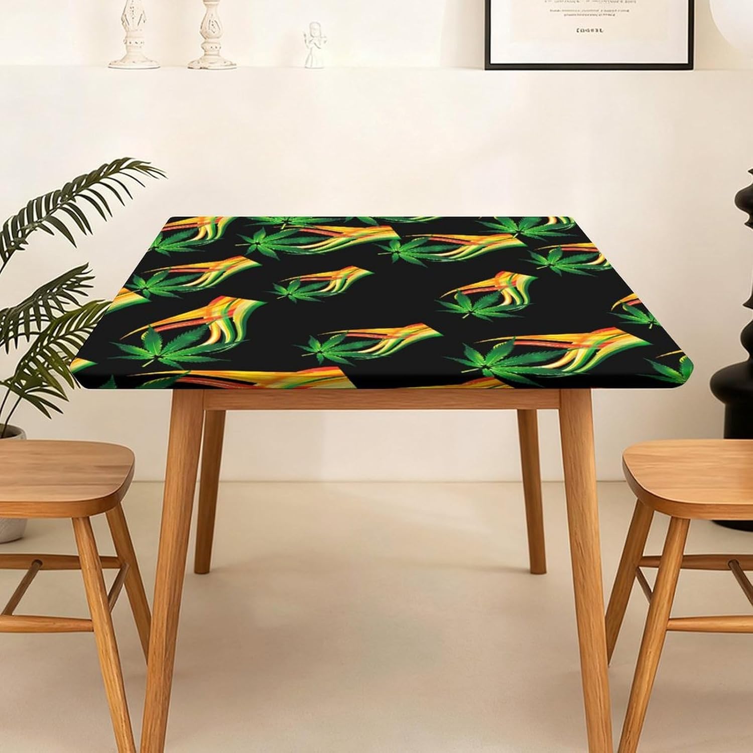 Weed Leaves Square Tablecloth Print Table Cloths Table Cover Wedding Party Holiday Decor