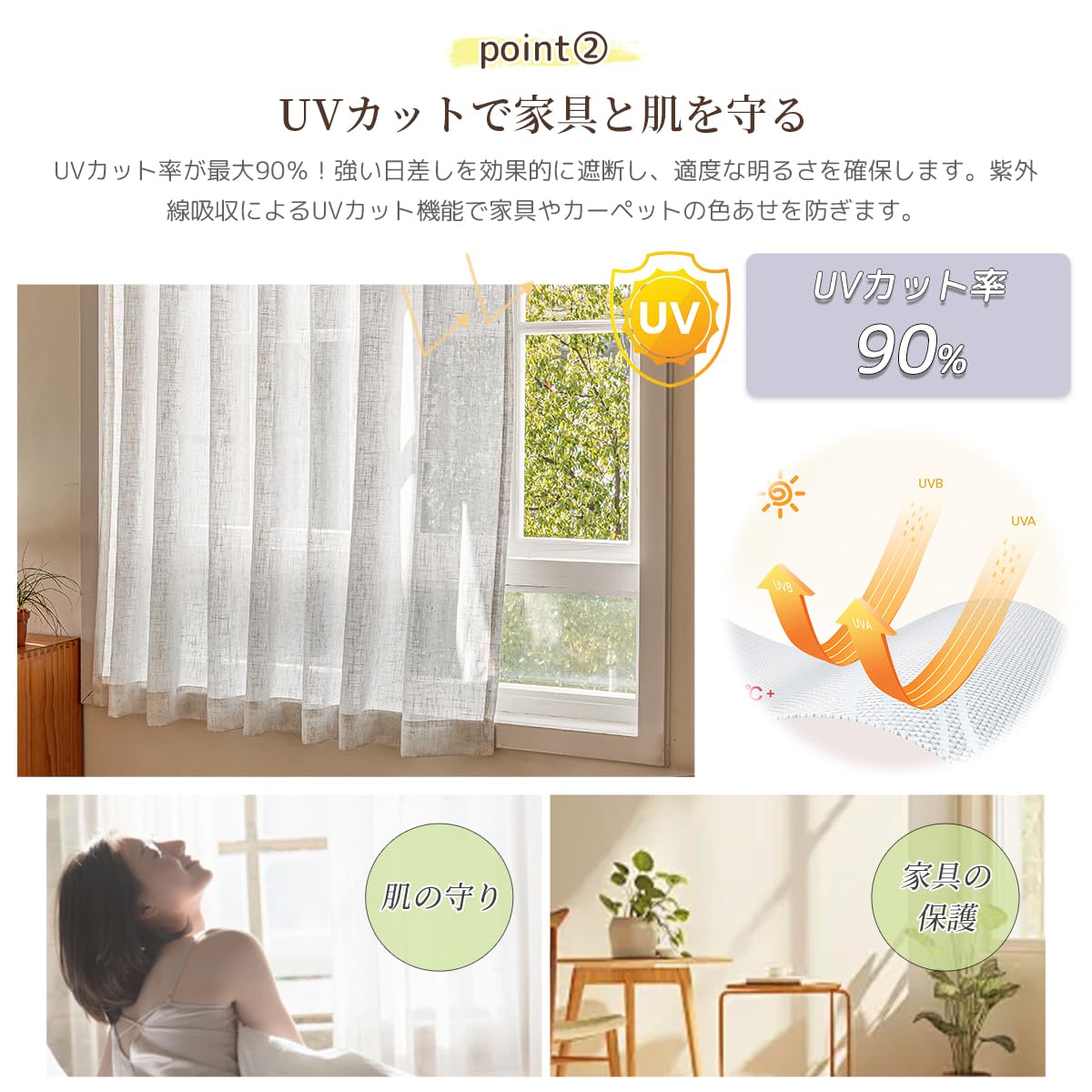 Amazon｜NEKOHASHI レース カフェカーテン 80cm丈 幅100cm 小窓用