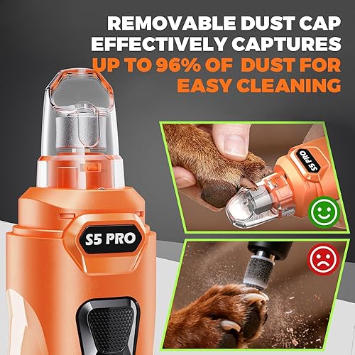 Miniatura 7 de Whisper - Molinillo de uñas silencioso para perros con 4 luces LED, seguro y sin estrés para perros sensibles de todas las razas y tamaños, 3 brocas