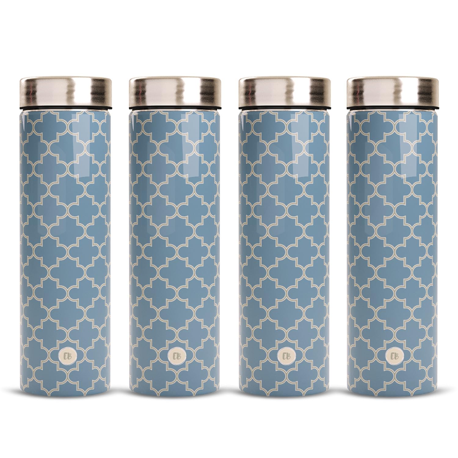 EB-Everything Beautiful Stainless Steel Water Bottle Pack of 4 Suitable For Home Fridge Office School Refrigerator Gym Bottles For Men Women Kids Girls & Boys (750ml, Smooth Grey Moroccan) (B0CQ57GCBZ) Amazon Price History, Amazon Price Tracker