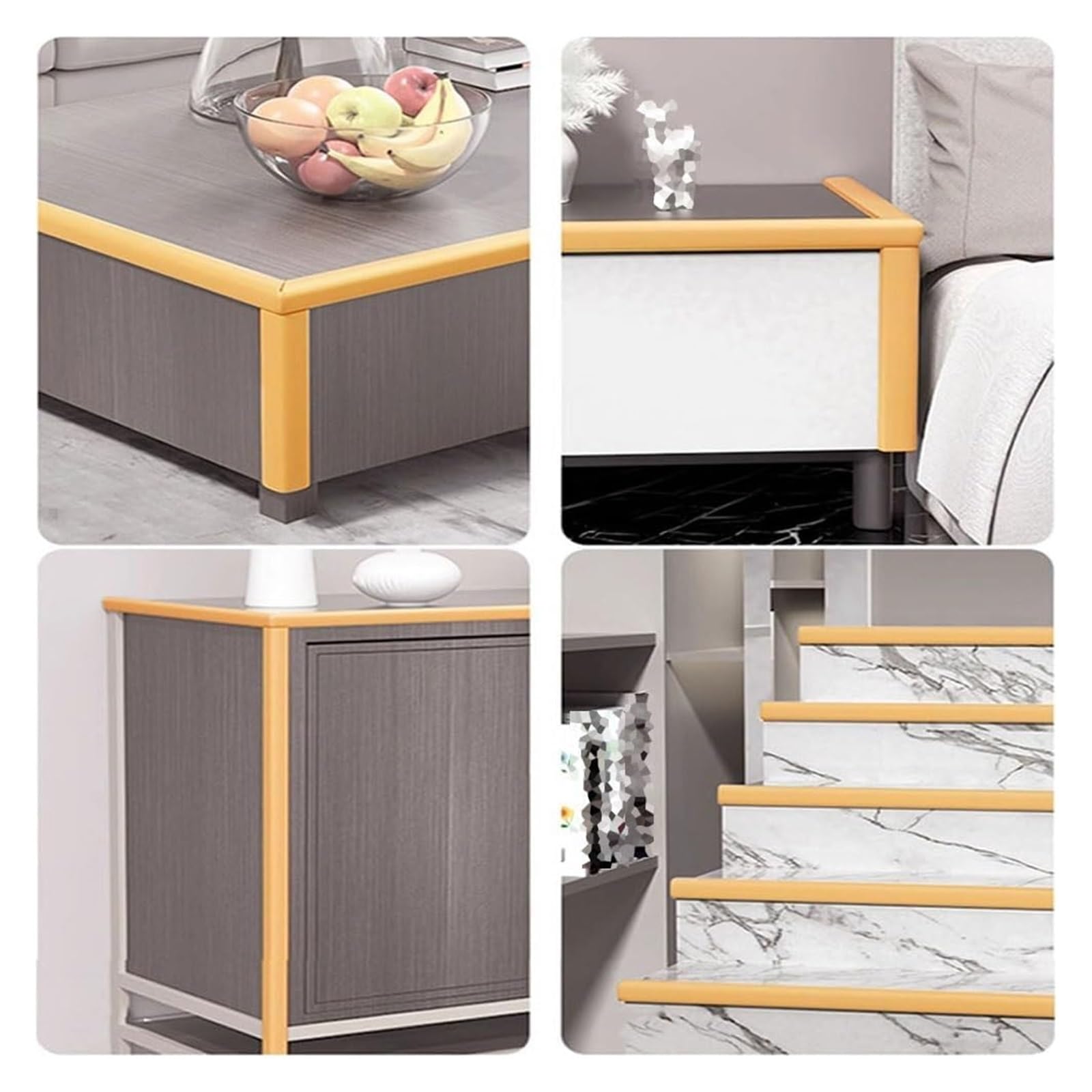 Protectores de esquinas de espuma de seguridad para mesa de 5 m, protectores de esquina para bebé, anticolisión, tira de parachoques con bordes adhesivos