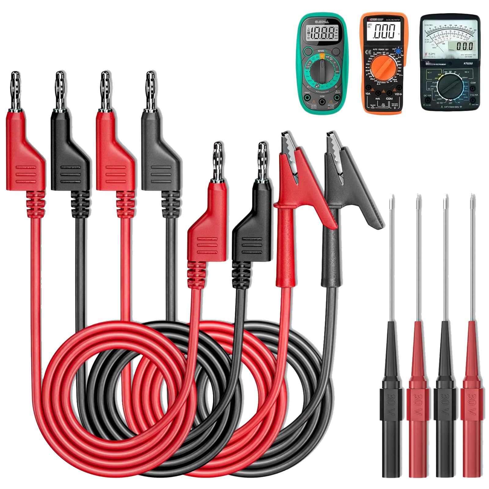 Messleitungen Kabel Multimeter Prüfkabel Set Bananenstecker Prüfspitzen Messleitungen Kabel Multimeter Prüfkabel Set Bananenstecker Prüfspitzen