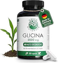 Glycine - High Dosage: 2000mg Sweet Amino Acid from Natural Fermentation - 100% Vegan & Additive Free - 180 Capsules (90 Days) - Green Naturals