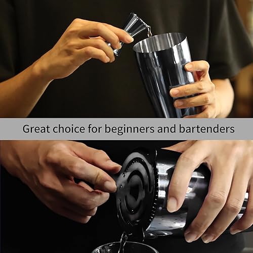 Miniatura 6 de Safring Boston - Juego de coctelera de bar, latas Boston con peso, kit de camarero con coctelera mixta de 18 onzas y 28 onzas, colador Hawthorne,