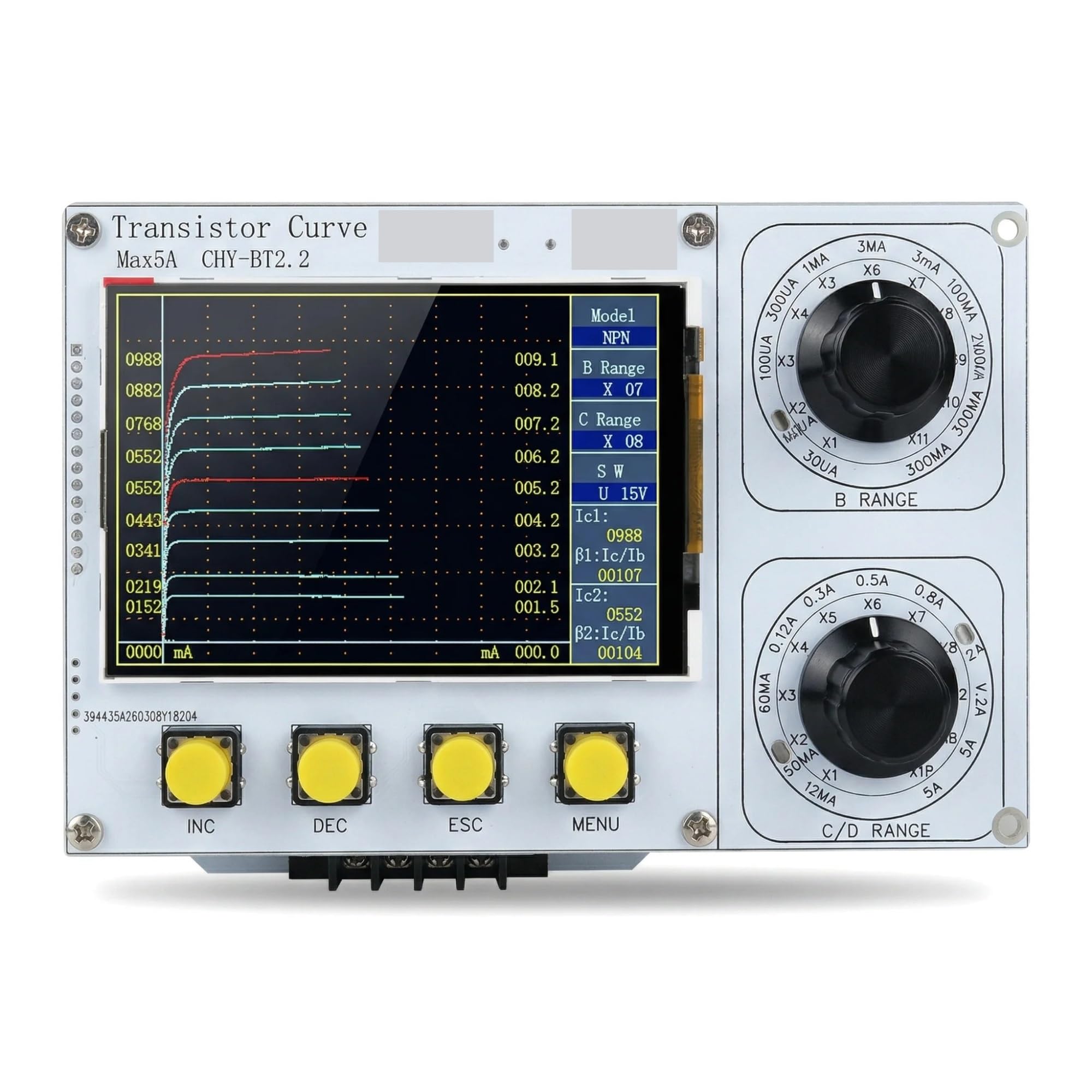 Analyseur de réseaux électriques, Illustration du transistor Testeur de courbe caractéristique l'instrument Courant collecteur 5A Support max Thyristor