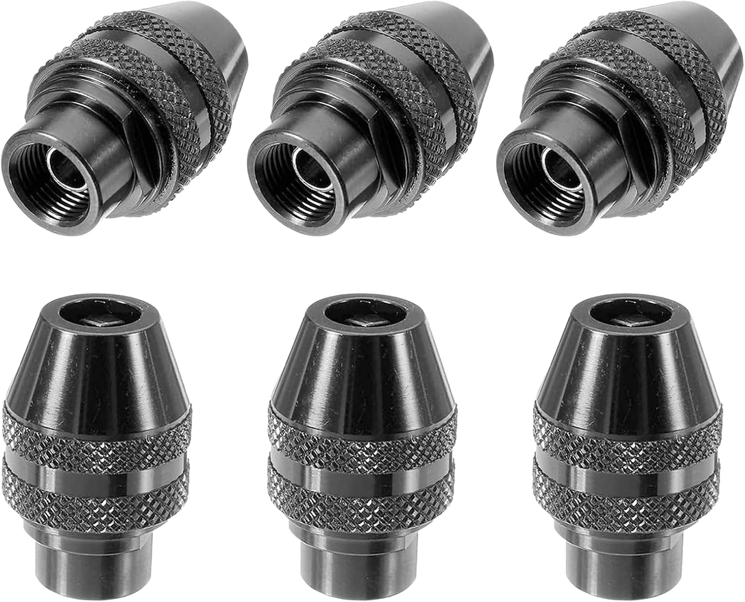 6-Pack 4486 Keyless Chuck, 1/32" to 1/8" Quick Change Rotary Tool Adapter Kit, All-Metal 3-Jaw Replacement Chuck for Dremel 4000 3000 4300 8220 395 7300 7700 8200 275 285 398 Rotary Tools