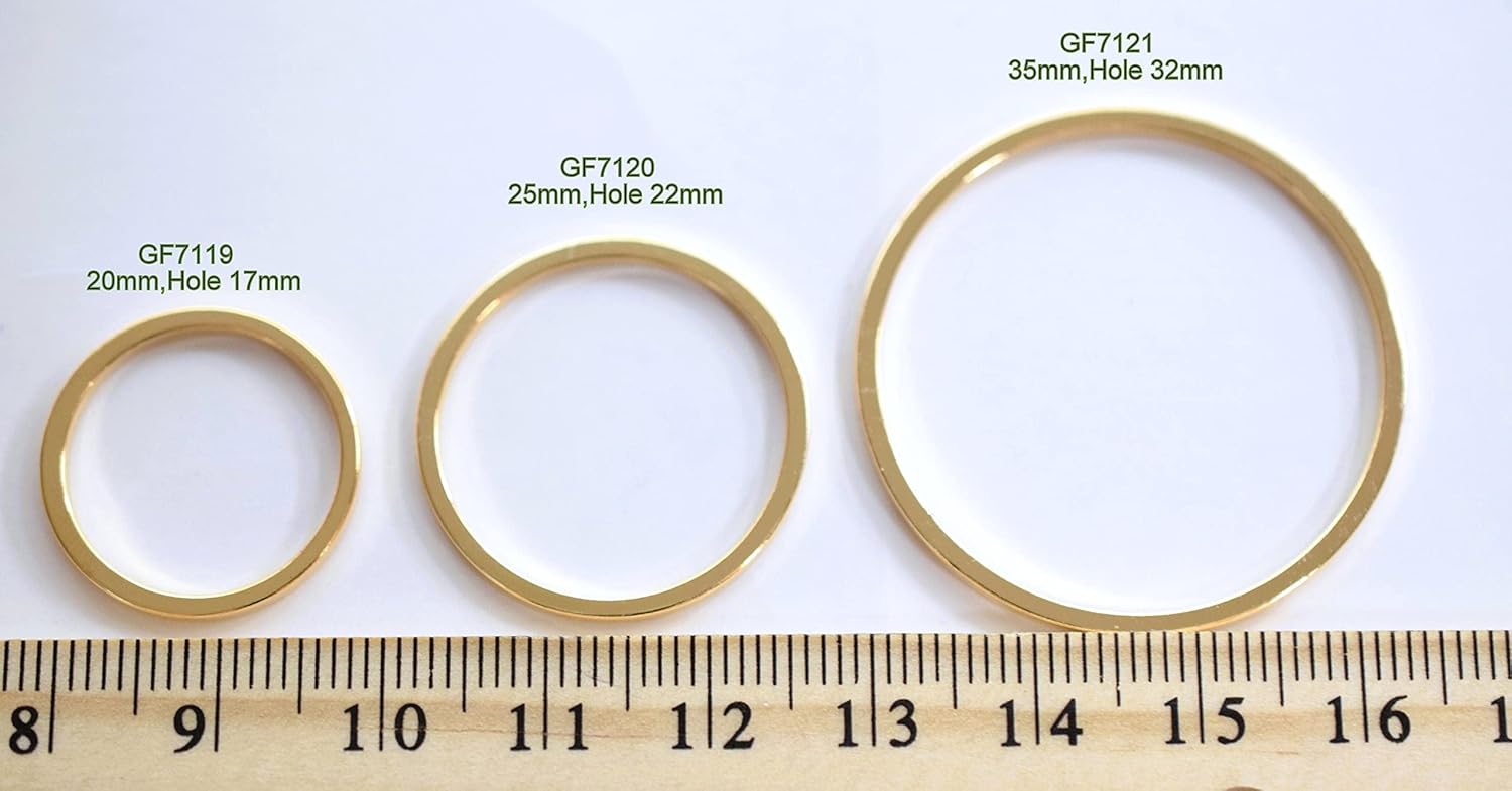 Gold Filled EP Square wire closed jump ring Findings different sizes 8mm/10mm/12mm/15mm/20mm/25mm/35mm