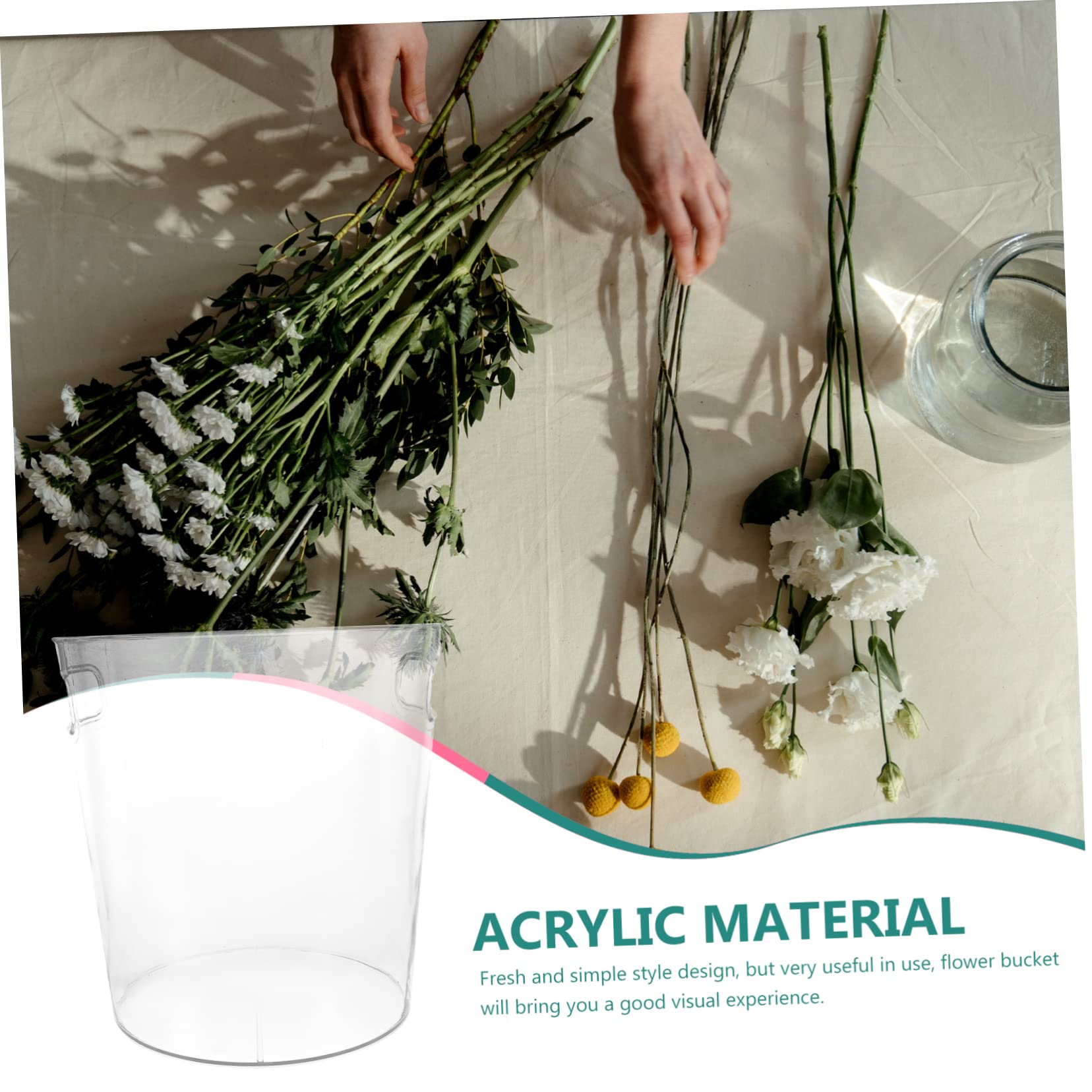 Amazon.co.jp: NUOBESTY アクリル製透明花バケツ 花屋用フラワー