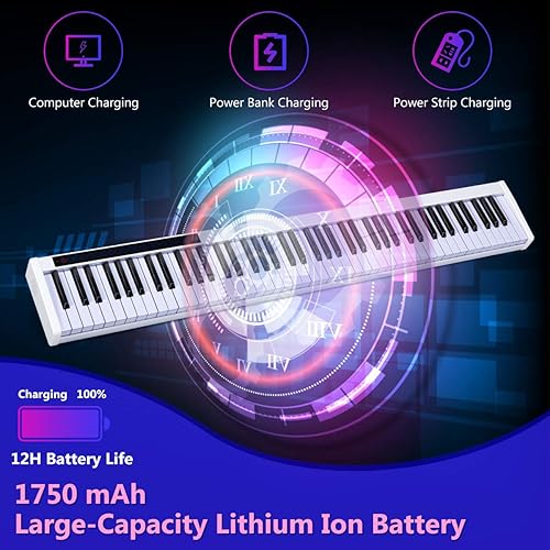 Miniatura 9 de Piano digital de 88 teclas, teclado eléctrico portátil con ajuste dinámico, se conecta al teléfono, interfaz MIDIUSB, altavoz externo, pedal de