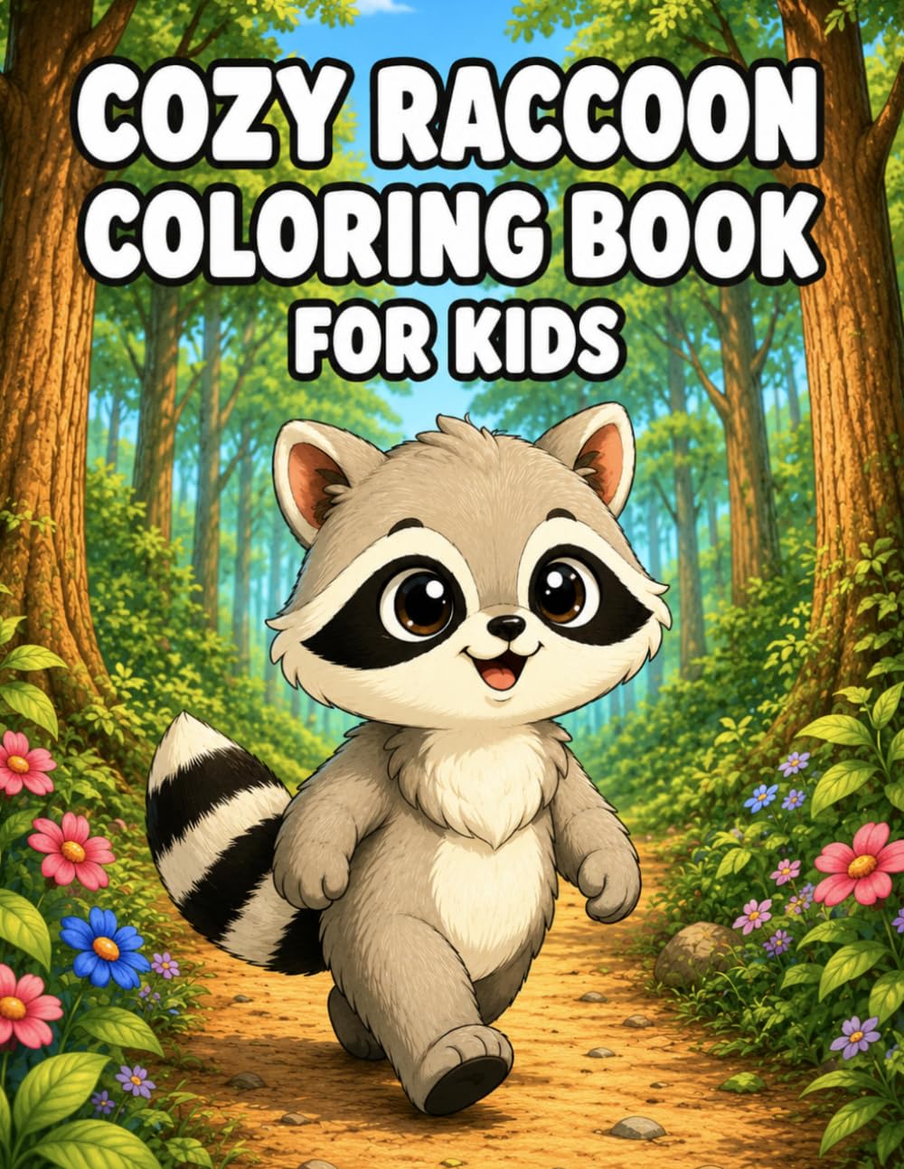 Cozy Raccoon Coloring Book for Kids: Cute Raccoon Adventures, Forest Fun, Everyday Activities, and Easy-to-Color Animal Scenes (Cozy Coloring Books for Kids)