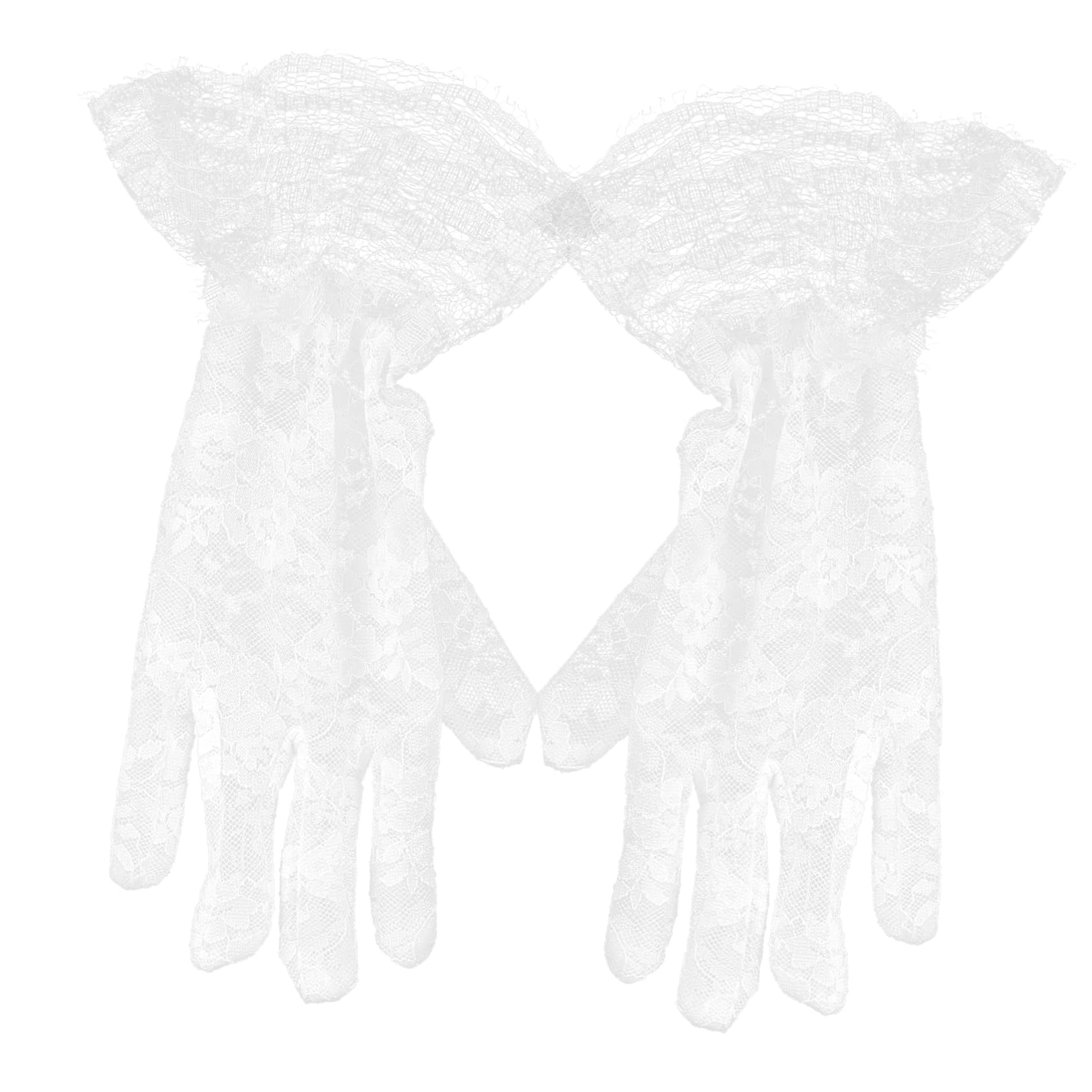 PACKOVE 2pcs Lace Glove Boys and Girls Short Wedding Bridal Floral Gloves Floral Children Lace Gloves for Dress up