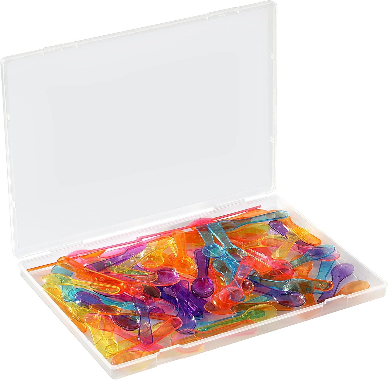 Disposable Mini Plastic Spoons, Multi-Color Small Dert Spoons for Ice