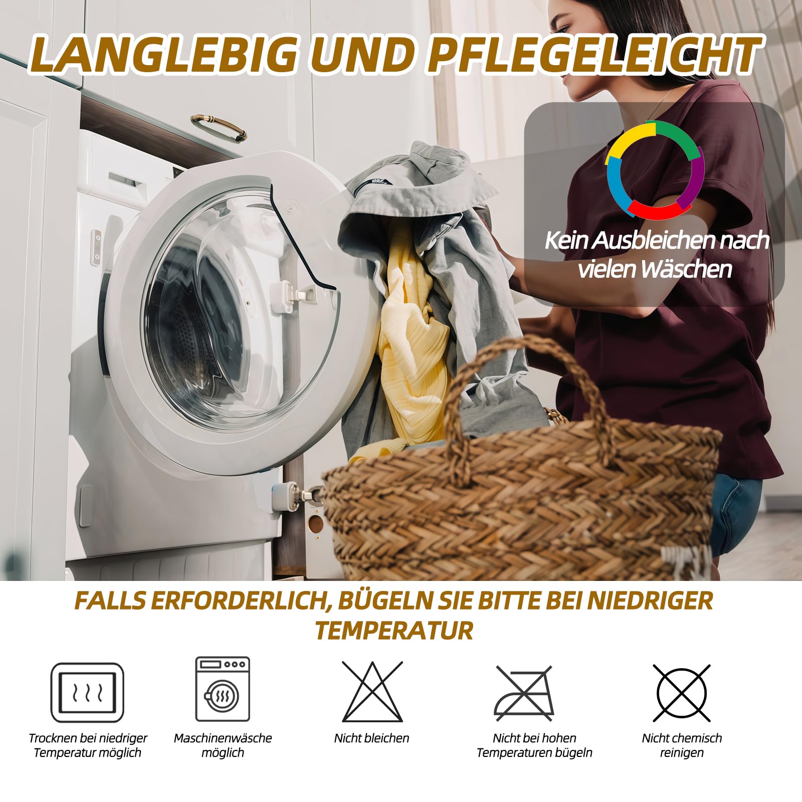 Bio-Baumwolle Volant Betthusse Weiß 45cm Gesamthöhe 180x200 cm Bettrock