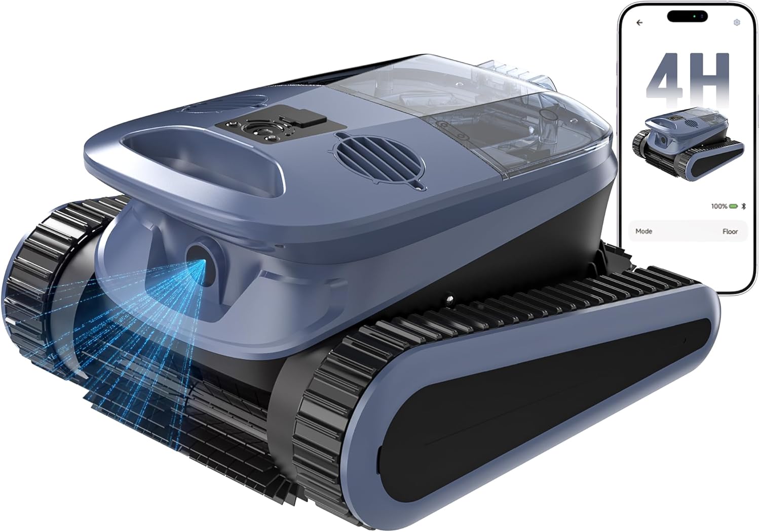 (2026 New) 240-Min Cordless Robotic Pool Cleaner, Wall-Climbing, 2 Brushes&Motors, Enhanced Waterline Care, Smart Wavepath Navigation, Pool Robot for Inground Pools up to 3,230 Sq.ft