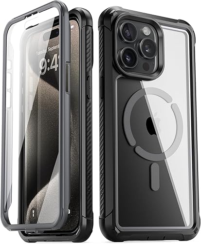 Poetic Guardian MagPro - Funda para iPhone 15 Pro de 6.1 pulgadas, compatible con MagSafe, probada en caídas de grado militar de 20 pies de cuerpo