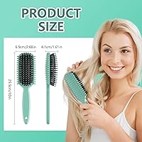 Vista 3 de Cepillo de pelo rizado, cepillo definidor de rizos, cepillo de pelo, flexible, mejora de rizos, reduce tirones (verde)