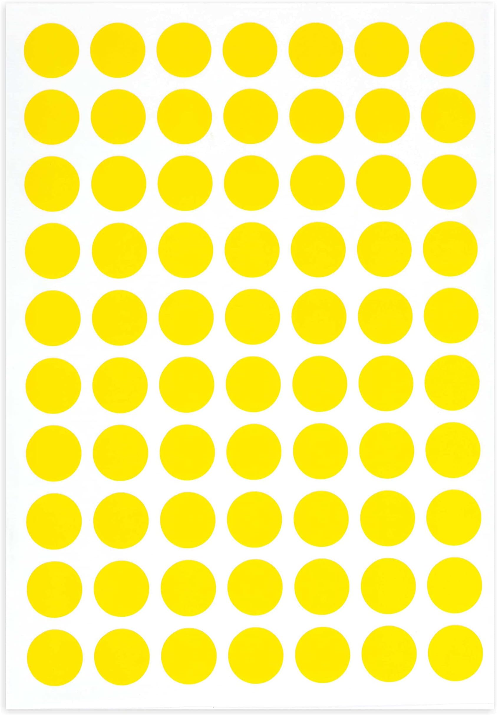 PARLAIM 1050 3/4" Round Color Coding Circle Dot Labels Sticker, 15 Sheets, 0.75 inch Yellow Sticker