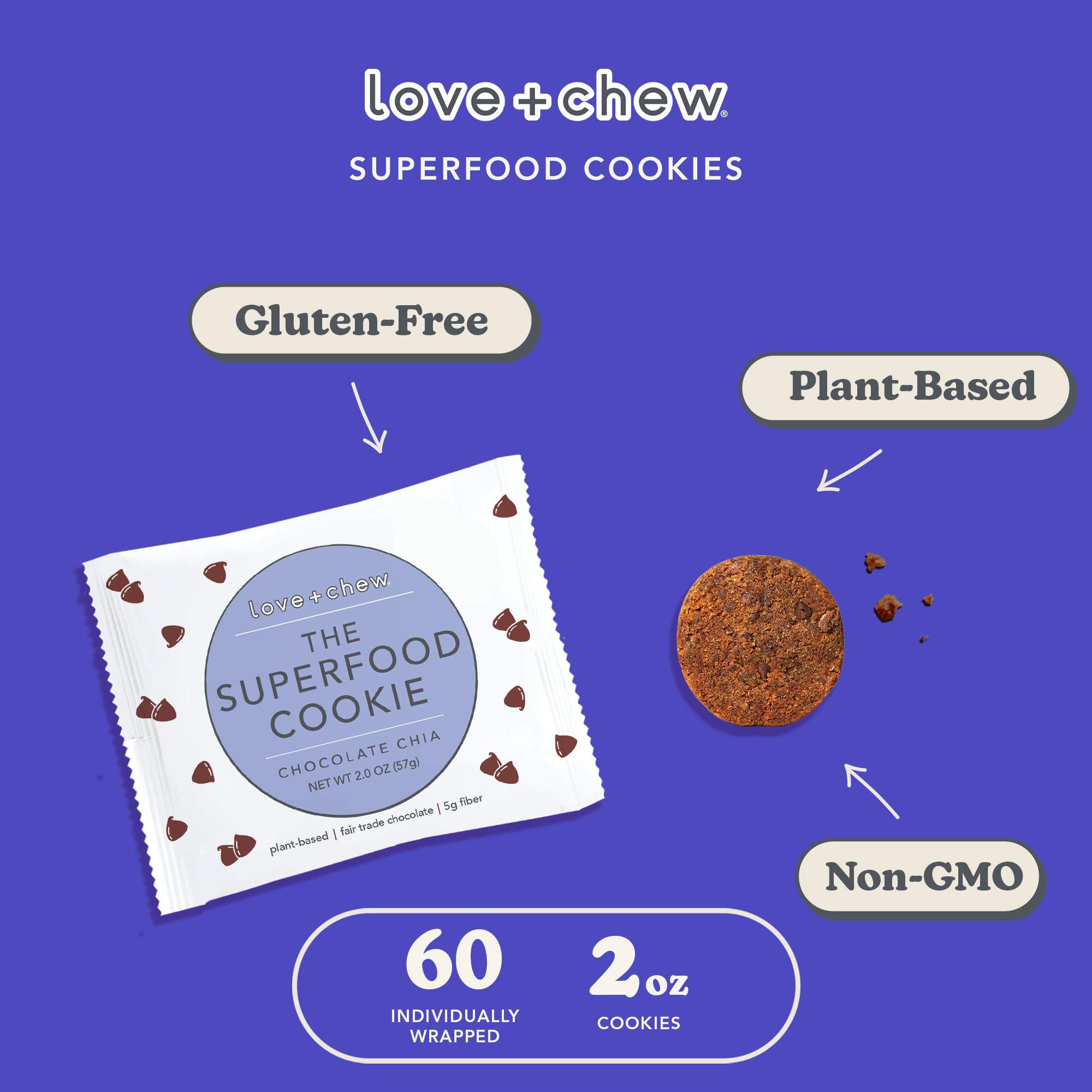 Amazon.com: Love + Chew Superfood Soft Baked Vegan Cookies, Gluten