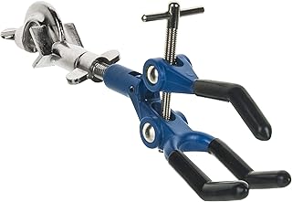 EISCO 3 Finger, Vinyl Coated Extension Clamp on Swivel Bosshead - 3.4