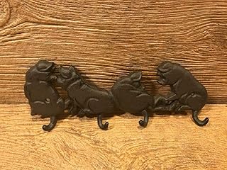 Cast Iron Four Pig Wall Hook 11" Wide & 4 1/8" Tall 0184-0455