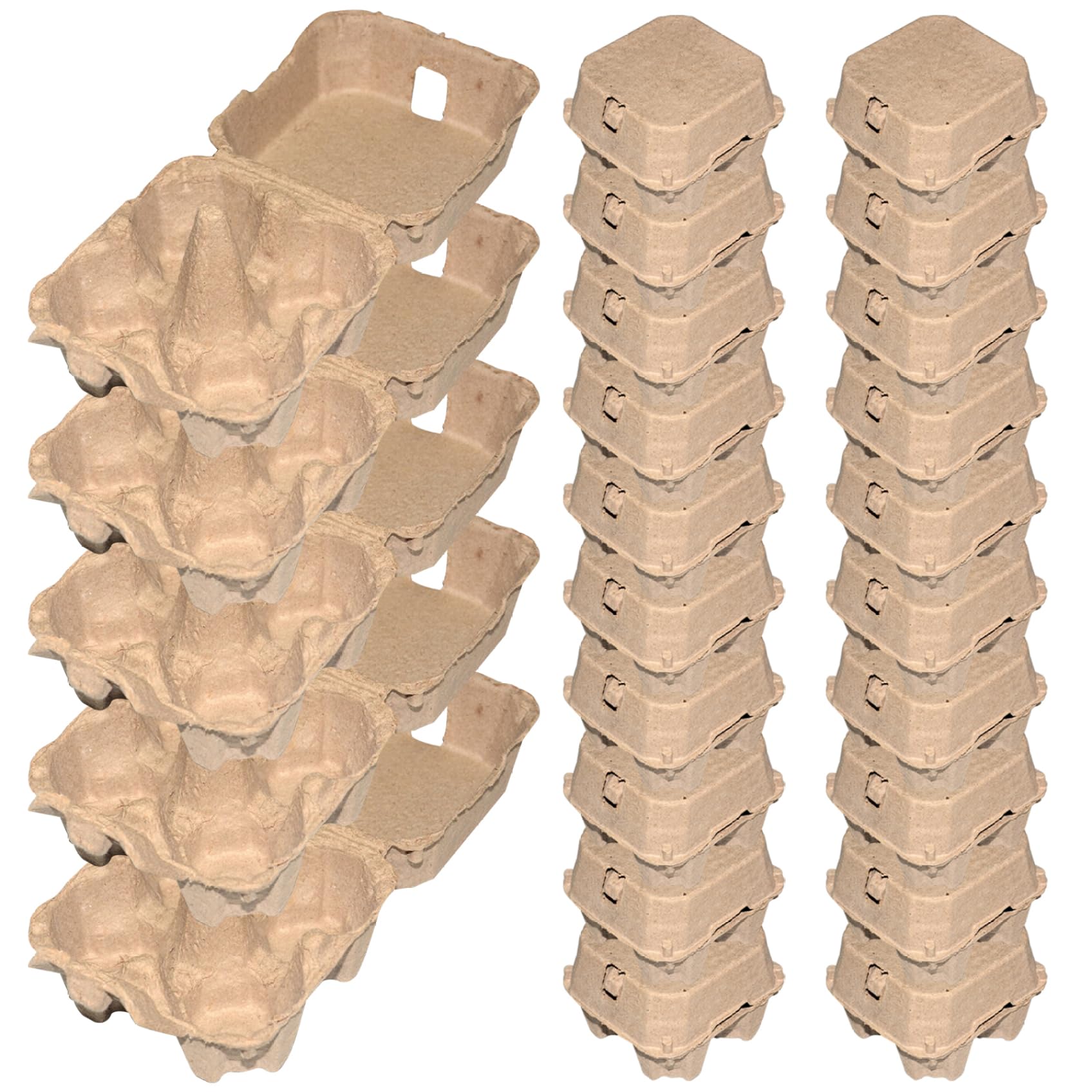 Cartoni per uova Bulk 25Pcs Cartoni per uova 4 Conteggi Casse Riutilizzabili Polpa Naturale Impilabile Anatra Cartone Contenitori di Immagazzinaggio per Cucina