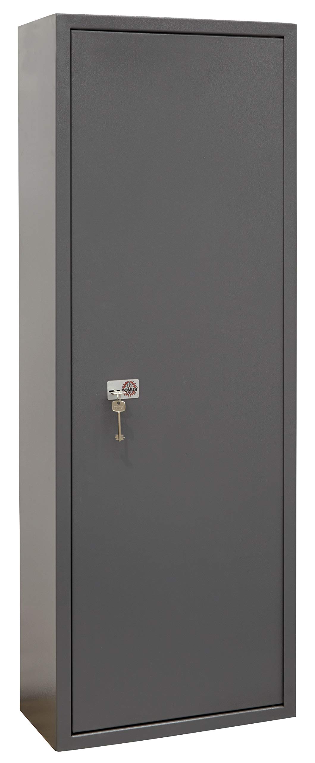 Domus ARM061350 Armadio Portafucili a 6 Posti con Tesoretto, Serratura a Chiave, Grigio Scuro