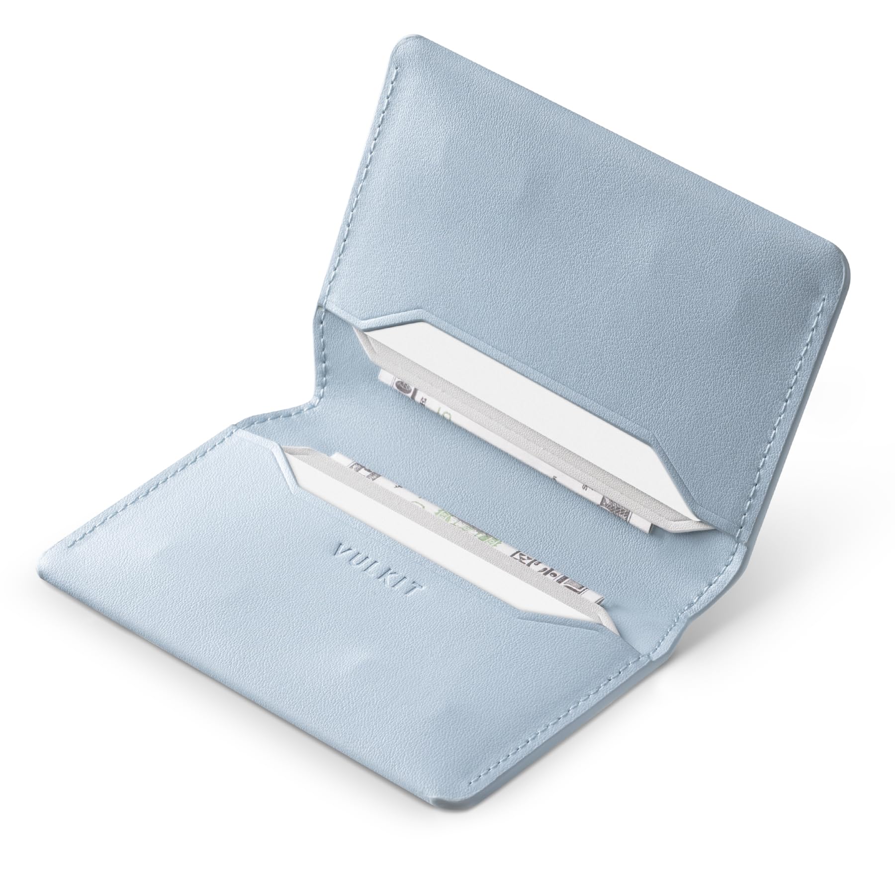 VULKIT Slim Minimalist Card Holder RFID Blocking Leather Credit Card Holder Front Pocket Wallet Magnetic Closure