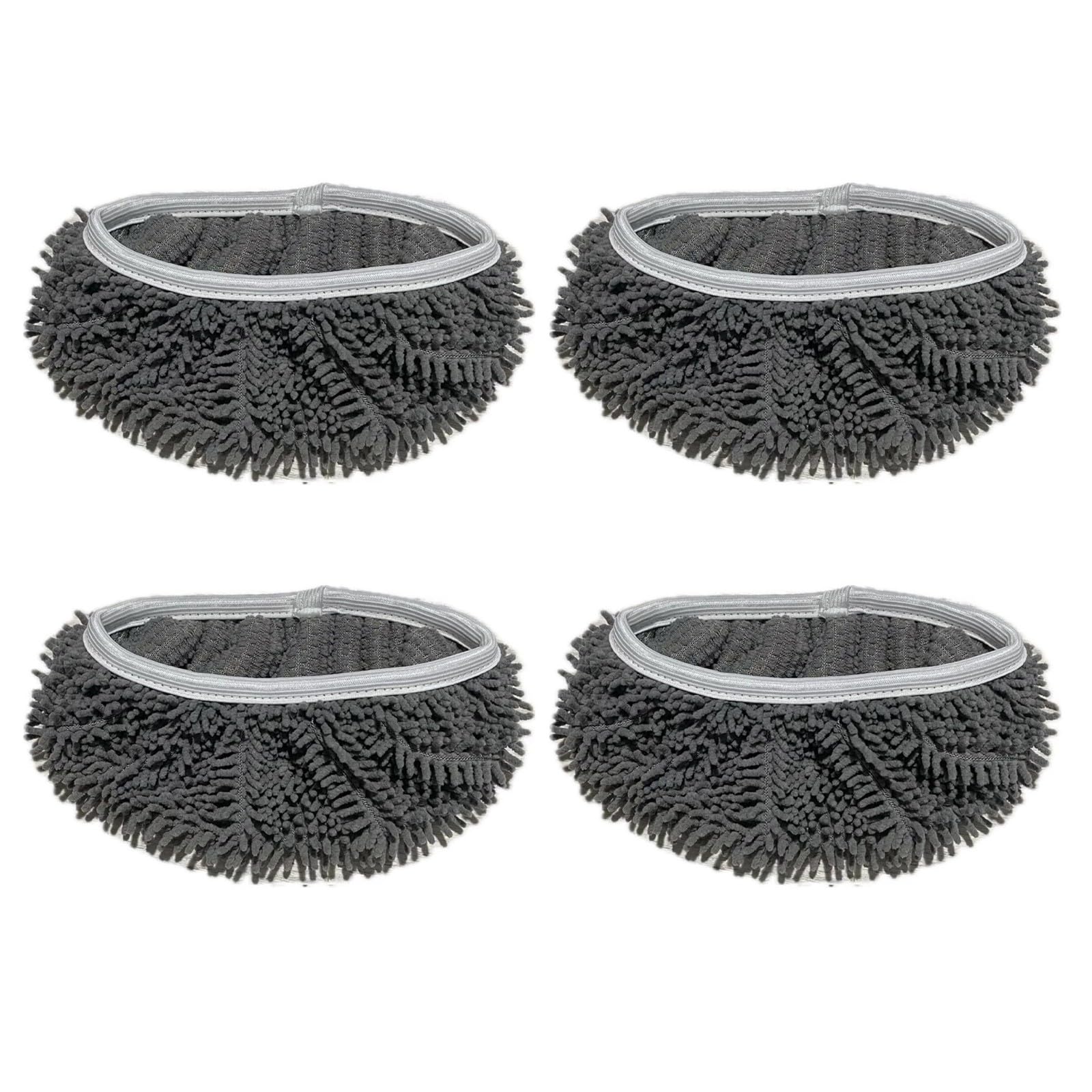 Kaeltsyn 4PCS Plush Mop Pad Replacement Safe Mop Refill for Home Bathroom Kitchen Various Floor Cleaning Mops Accessory Fleece Wipe Replacement