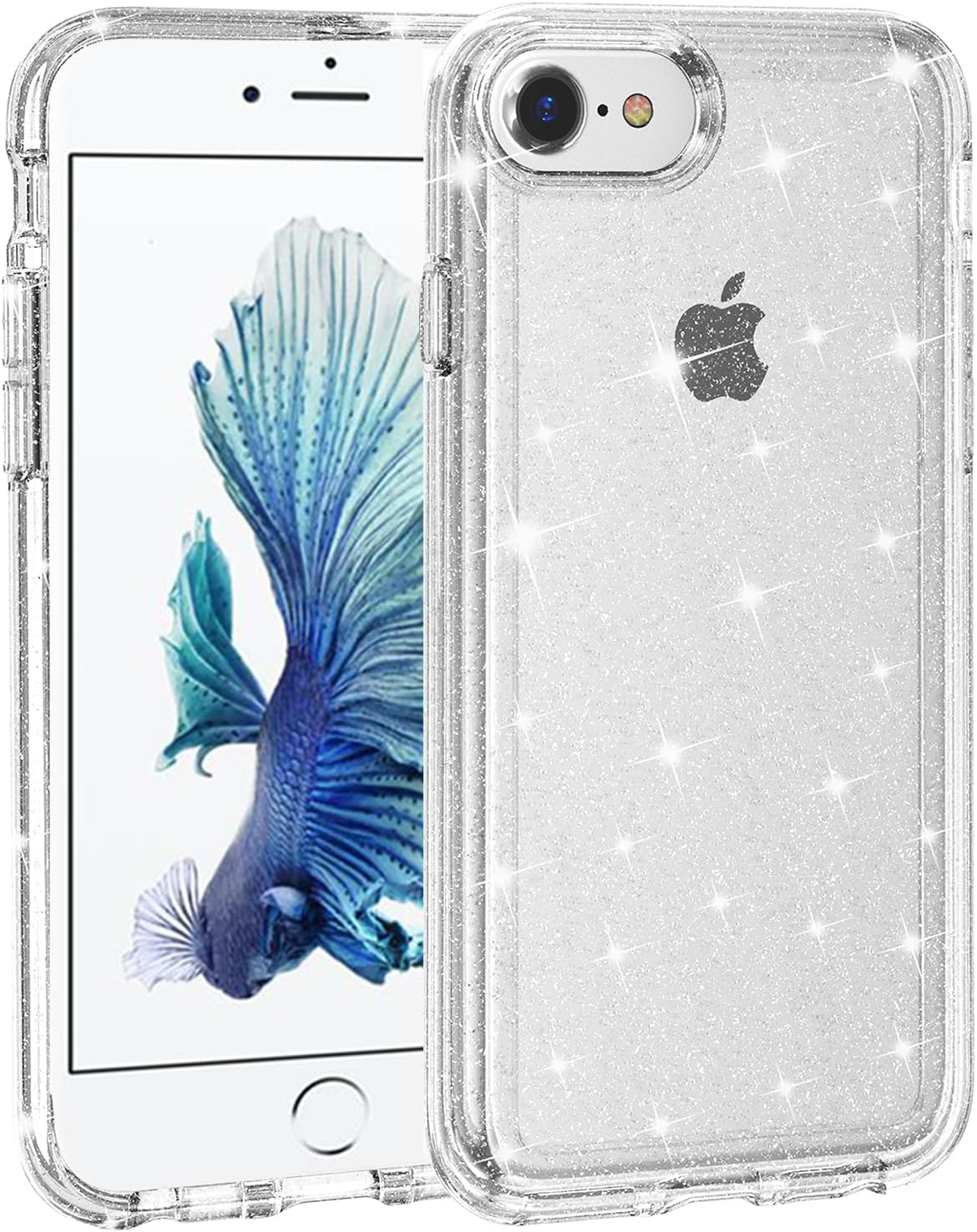 TENOC Phone Case Compatible with iPhone 6 & iPhone 6s, Glitter Case Clear Sparkling Protective Bumper Cute Cover for Girls Women for 4.7 Inch