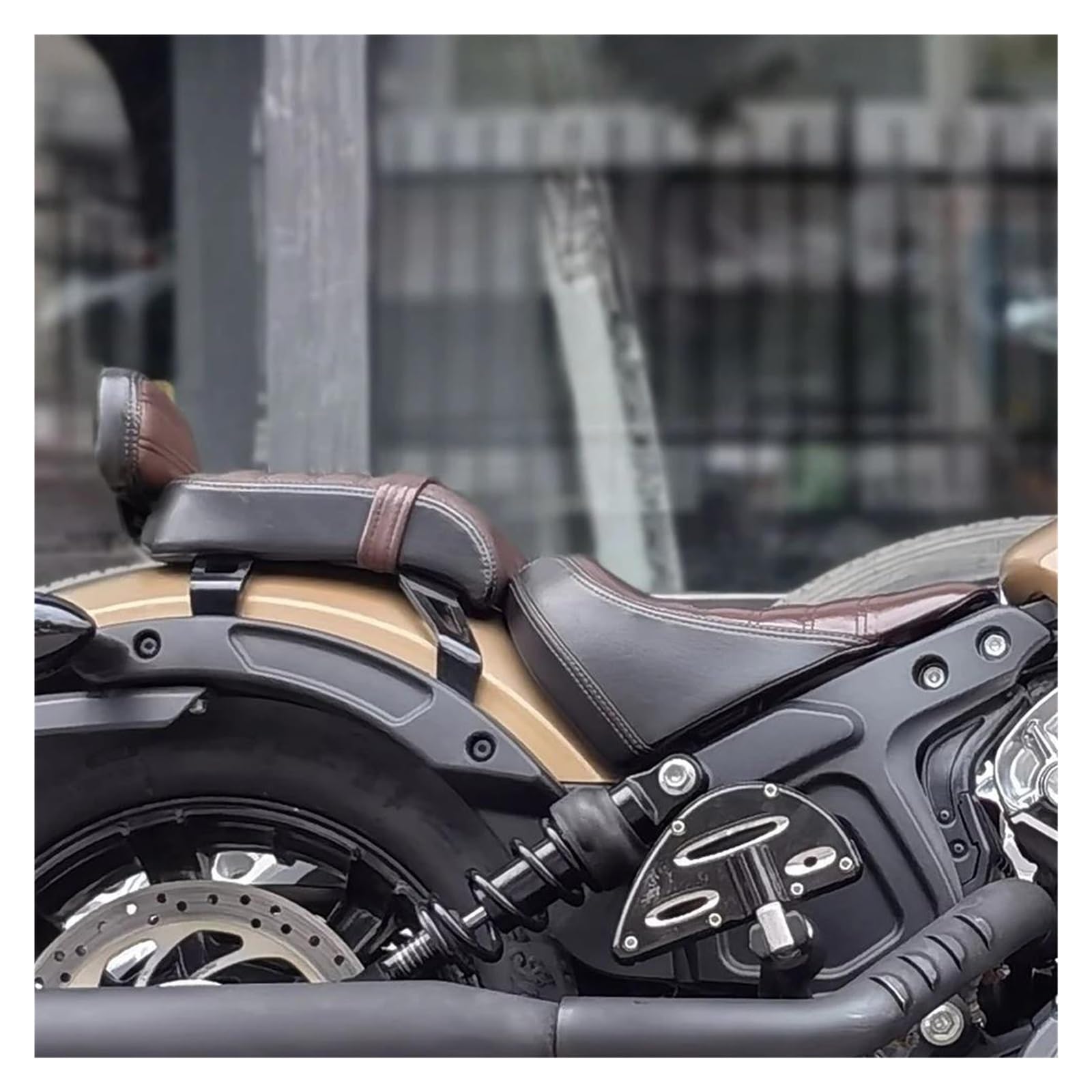 Selle Moto Siège Solo De Moto Noir/Marron, Passager/Pilote Coussin Confort