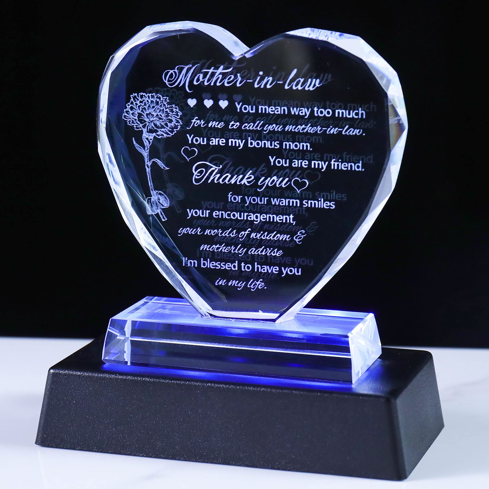 Verre en forme de cœur LED : cadeau de mariage et anniversaire idéal pour belle-mère