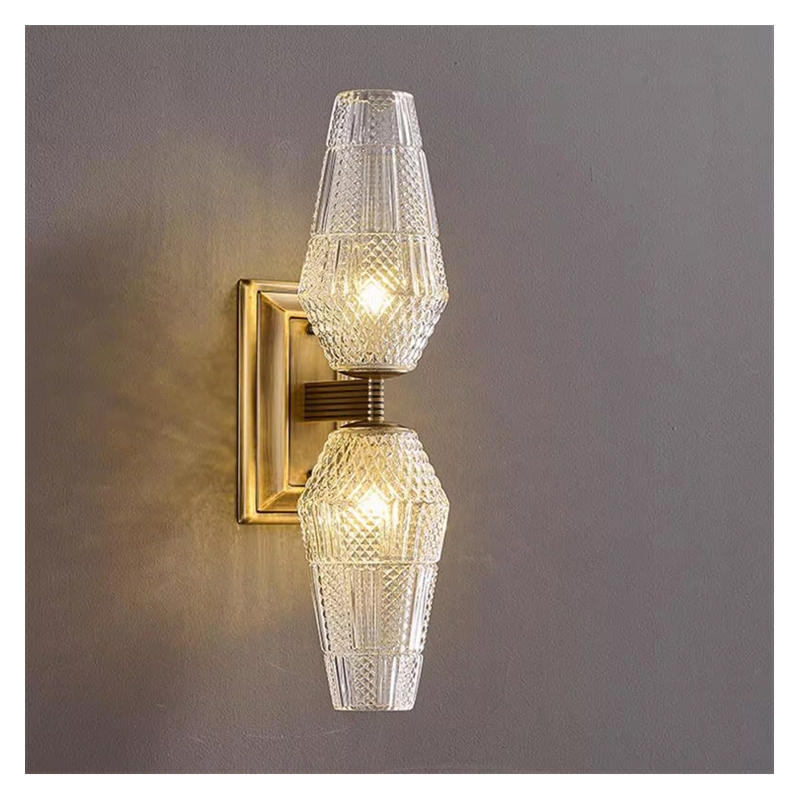IvyLoutish Modern Brass Wall Lamp Clear Glass Bedroom Parlor Dining Room Bathroom Sconce G9 Bulb,Modern