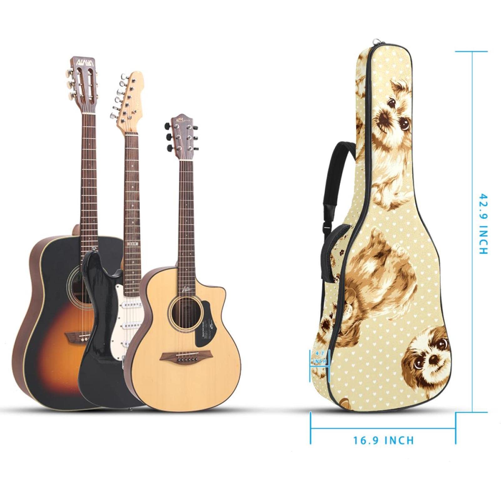 Torba na gitarę akustyczną, wodoodporny plecak, gruby, miękki, wyściełany, gitary akustyczne i elektryczne, gitara klasyczna, kolor2, 42.9x16.9x4.7 in, Organizer do torby