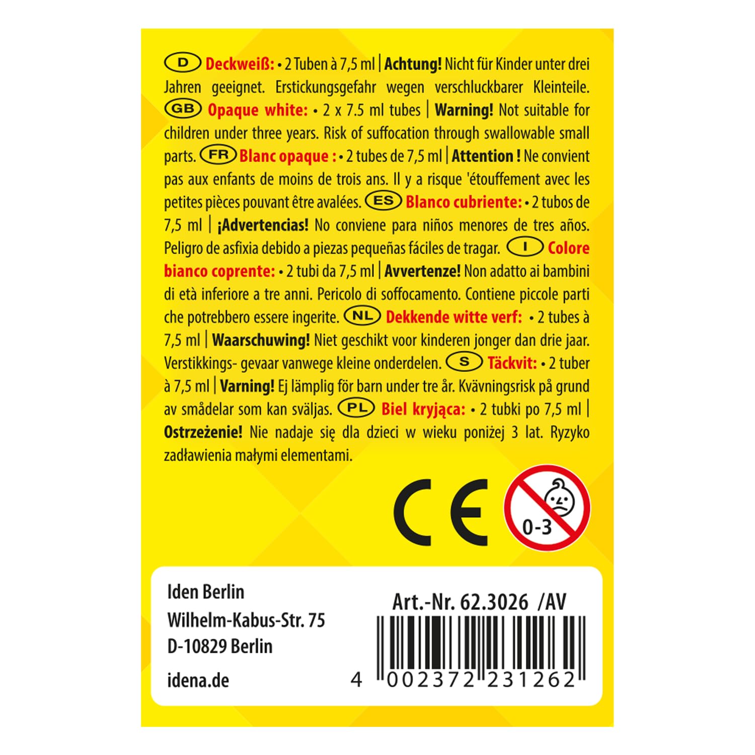 IDENA 622199 Acrylic Colour Set 2 Tubes Opaque White Multicoloured, 15 ml (Pack of 1) - Image 4