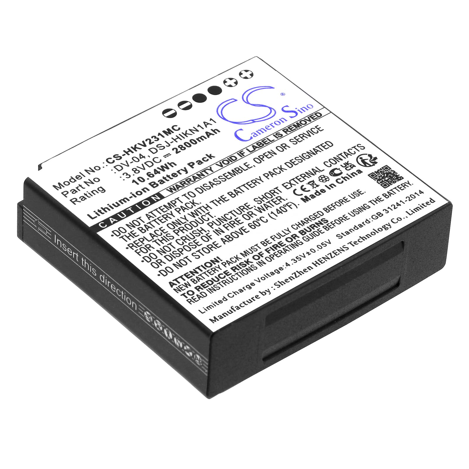 Amazon.com: FYIOGXG Cameron Sino Battery for Hikvision DSJ-HIKN1A1 
