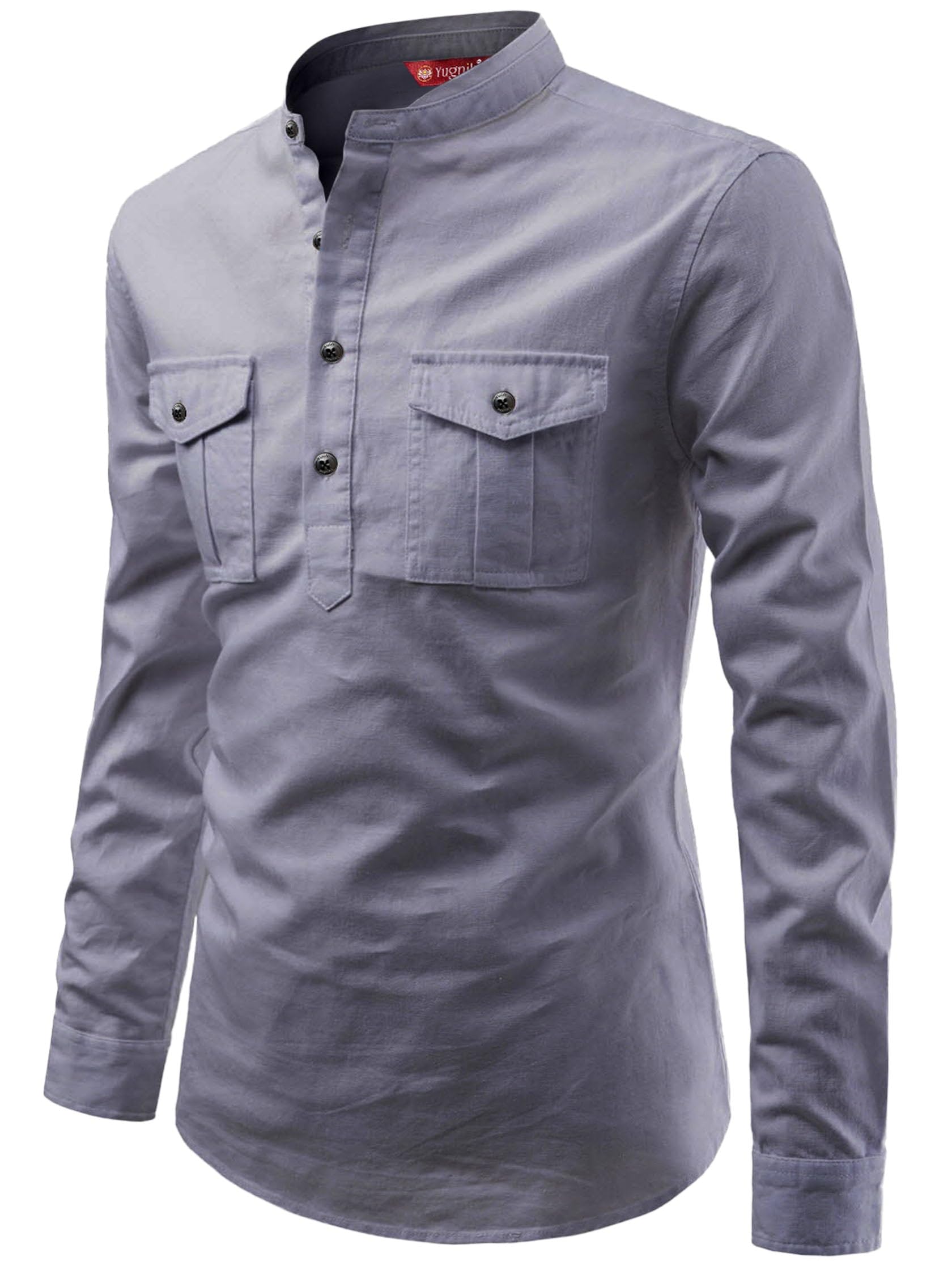 Men's Slim Fit Double Pocket Beige Color Pure Cotton Short Kurta-picture-26