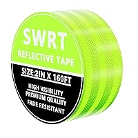 Vista 10 de SWRT Cinta Reflectante de 2 Pulgadas X 30 Pies para Exteriores Impermeable DOT-C2 Resistente a la Decoloración Verde Fluorescente Reflectante