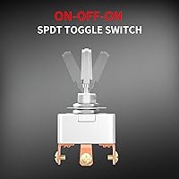 Vista 5 de DaierTek Interruptor de palanca de 3 posiciones ON-OFF-ON, 50 amperios, 12 V, resistente, 3 vías, SPDT, 3 pines, 12 voltios, para automóvil